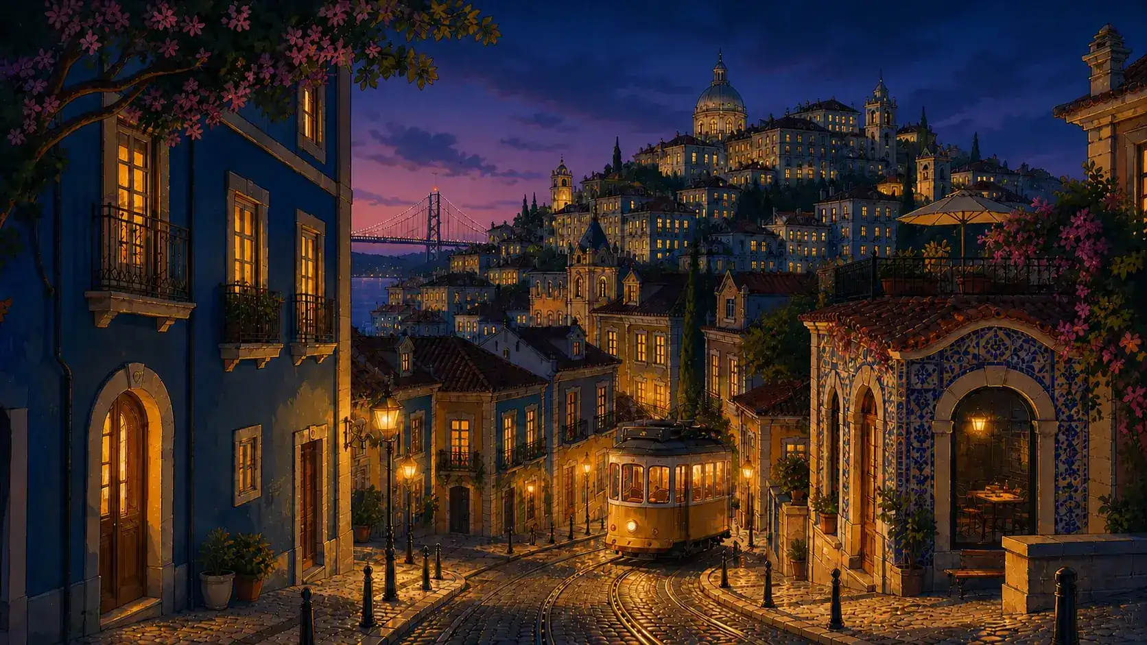 Lisboa durante a hora azul